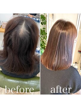 グリーンルームセカンド 結城店(GREEN ROOM. 2nd) 60代女性のダメージレス縮毛矯正