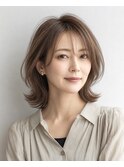 40代50代60代/白髪ぼかしハイライトミディアムレイヤー