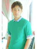 ツーブロックレイヤー・アッシュオリーブカラー
