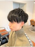 ナチュラルマッシュモテ髪ツーブロックニュアンス束感流行