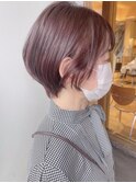 【morio 原宿】2022丸みショート ピンクブラウン 宮本