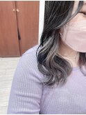 インナーカラーでホワイトグレー