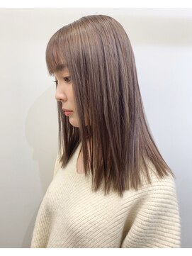 ノク 渋谷(nok) シアミルクティー_オリーブベージュレイヤーカットウェットヘア