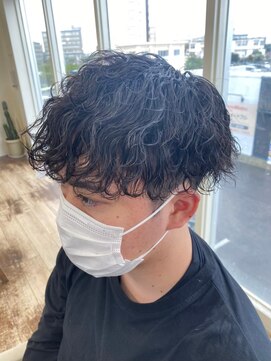 ミオ(Mio) 滋賀、南草津、メンズ美容室、波巻スパイラルパーマツーブロック