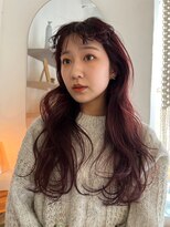 ラボ(Ravo)&nbsp;バーガンディカラーオン眉ロング