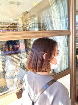 ロク 白楽(rocu) 前髪/マチルダボブ/ピンクベージュインナー/グレージュ[白楽駅]