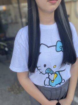 アオゾラヘアー フジサキグウ(AOZORA HAIR FUJISAKIGU) コリアンブラック × シルバーカラー