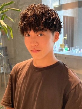 メンズサロン ブロック(Men's Salon bloc) マッシュ ツイストスパイラルパーマ アッシュ 束感 爽やか