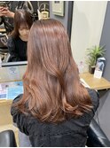 ピンクベージュ［wカラー/ブリーチなし/鎌取］長橋