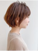前髪 アンブレラカラー こなれミディ イメチェン ウェーブパーマ