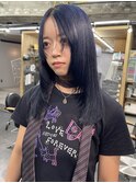 レイヤーカット/ブルーネイビーカラー
