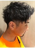 スパイキーショート/束間ツーブロックマッシュ/スパイラルパーマ
