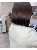 大人ボブ×切りっぱなしボブ×透明感カラー×横浜20代30代