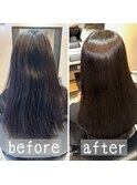 【箕面豊中池田】髪質改善縮毛矯正ビフォーアフター