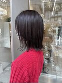 ベージュブラウン×切りっぱなしボブ！