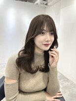 ★小顔ワンカールレイヤーカットデジタルパーマチェリーブラウン