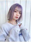 ホワイトデザインカラー×ニュアンスボブ