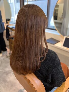 カノエ 福岡香椎店(canoe) オレンジベージュ レイヤーカット 顔周りカット 暖色カラー 20代