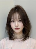 ミディアムヘア韓国ボブタッセルボブレイヤーボブデザインカラー