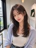 【人気セット】顔まわりレイヤー+透明感カラー+美眉スタイリング