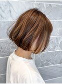 【AUBE HAIR】フェイスフレーミングモカベージュ_ナチュラルボブ
