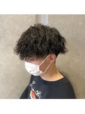 無造作波巻きパーマ