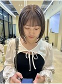 ダブルカラーブリーチカラーケアカラーグレージュボブ