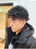 メンズパーマ/ツイストスパイラルパーマ/ツーブロック/西梅田
