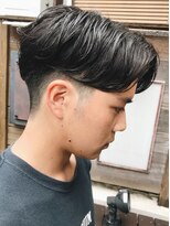 センターパートニュアンスパーマワンカールパーマ韓国コンマヘア