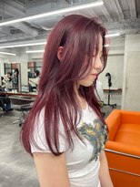 ニコ トウキョウ 渋谷(nico TOKYO)&nbsp;ワインレッド/レイヤーカット/ケアブリーチ/透明感カラー/赤髪