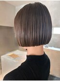 前下がりボブ小顔カット20代30代40代韓国風ショートアッシュ