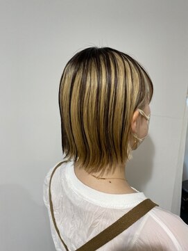 ファイブ ヘアー(FIV hair) 外ハネボブ×アンブレラカラー