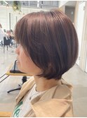 ミルクティーベージュダブルカラーケアブリーチ顔まわりレイヤー