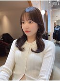 髪質改善縮毛矯正レイヤーカット顔周り前髪韓国ミニウルフ錦糸町