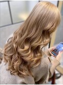 圧倒的ツヤ感◎ミルクティーベージュ大人女子グロッシーウェーブ