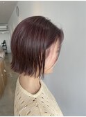 ミニボブ×チェリーレッドカラー