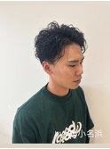 ダークアッシュ/アッシュブラック/パーマ/ベリーショート