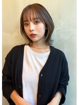 ブラン 広島八丁堀(Blanc) 【Blanc】イヤリングカラー＿インナーカラー＿切っぱなしボブ