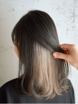 アースモード 亀戸店(EARTH Mode) 冬カラー◎セミロングインナーカラー×暖色ピンクベージュ