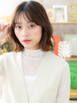 カバーヘアアンドスパ ブリス 浦和(COVER HAIR&SPA bliss) ブリーチなしアンブレラカラー小顔ミディアムレイヤー20代c8