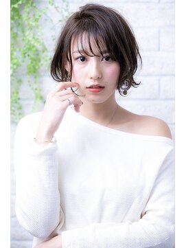 ヘアーアートシフォン 池袋西口店(Hair art chiffon) くすみカラーオリーブカラー切りっぱなし濡れ髪ショートウルフ