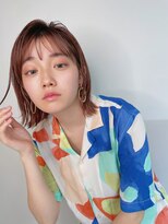 ハニーシブヤ(HONEY shibuya)&nbsp;外ハネストレートボブ×タンジェリンオレンジ