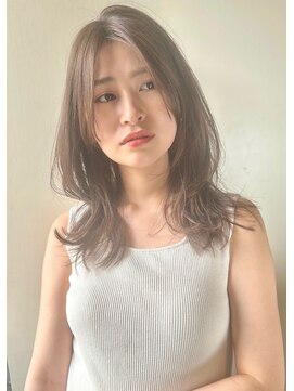 ガーデン オオタカノモリ(garden otakanomori) 20代30代40代斜めバング×グレージュカラー×切りっぱなしg