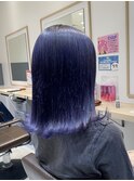 簡単スタイリングヘア×パープルカラー