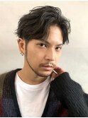ニュアンスパーマセンターパート毛流れパーマ名古屋栄