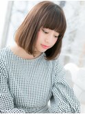前下がり小顔ダークアッシュ切りっぱなしボブc5越谷20代30代40代