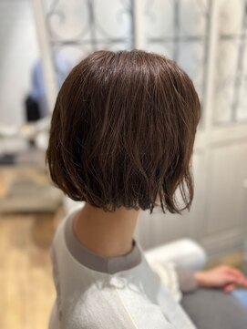 ルシードスタイル グローバルディー 稲毛店(LUCIDO STYLE GLOBAL.D) オレンジベージュ/大人ボブ/前下がりボブ/ショートボブ【稲毛】