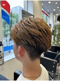 シースルーセンターパート韓国マッシュ黒髪刈り上げツーブロック