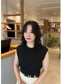 黒髪ウェーブ
