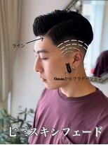 ブレイズ(BLAZE)&nbsp;七三スキンフェード×バーバースタイル×黒髪